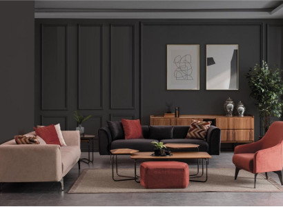 Modern Seating group Luxury Sofas Three Seater Armchair 3+3+1 Set Living room