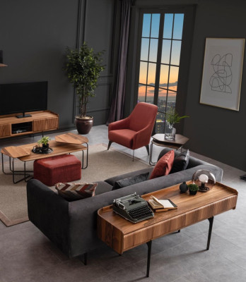 Large Living room Luxury Couch Suite Three Seater Armchair Coffee table 3+3+1