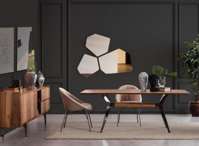 Modern Dining room Luxury Suite Dining table 2x Chairs Sideboard Chest of drawers