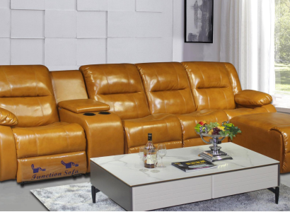 Sofa 4 Seater Couch Upholstery Imitation leather Sofas Brown Stool Couches new