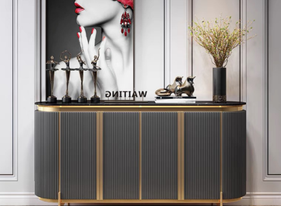 Sideboard Sideboard Luxury Designer Wood Shelf Wardrobe Furniture Gray Chest of drawers