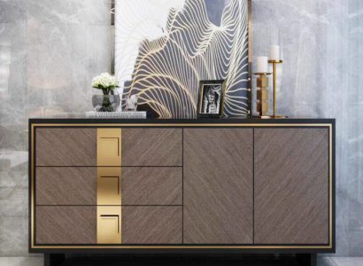 Sideboard Chest of drawers Wardrobe Wood Modern Design Gray Luxury Living room