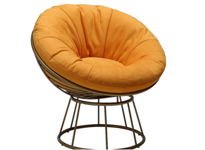 Armchair Club Lounge Designer Upholstery 1 Seater Relax Single Seater Orange
