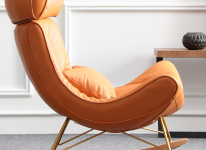 Design Sofa Armchair Couch Upholstery Luxury Imitation leather 1 Seater new Orange
