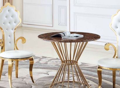 Dining table Coffee table Living room Gold Luxury Design Round Table stainless steel