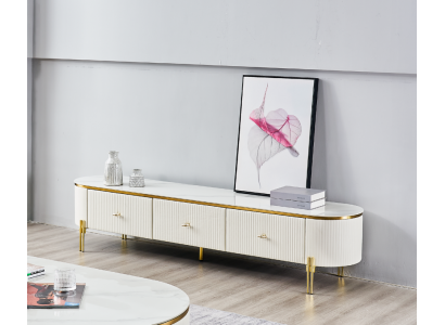 TV Stand TV-cabinet Lowboard White Modern Living room Sideboard Wood new