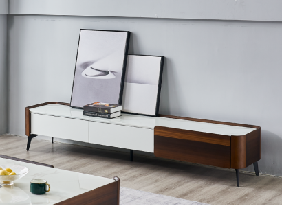 TV Stand TV-cabinet Lowboard White Table Wood Modern Living room Sideboard