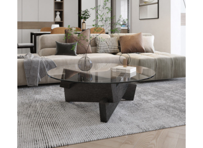 Coffee table Design Furniture Luxury new Black Modern Living room Wood Glass