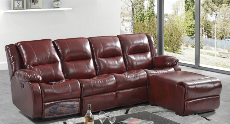 Sofa 4 Seater Upholstery Imitation leather Living landscape Sofas Stool Luxury Furniture new