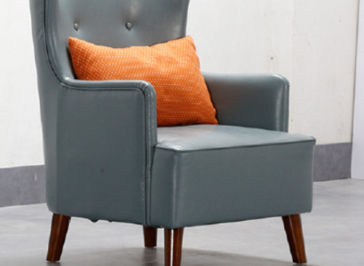Design wing chair imitation leather couch sofa upholstery single seater armchair new