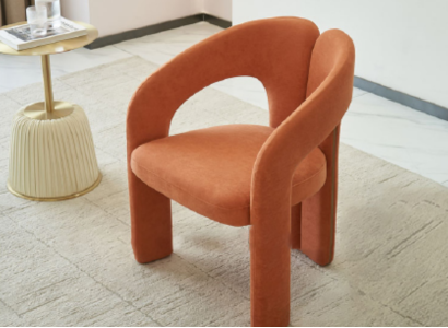 Orange Armchair Living room Chair Single Seat Upholstery Seat Furniture Lounge Relax