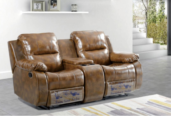 Two-seater Sofa Modern Living room Couch Brown Designer Upholstered Sofas
