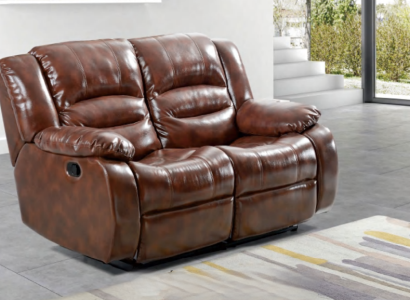 Living room Sofa 2 Seater Modern Couch Upholstery Seater Sofa Brown Wood