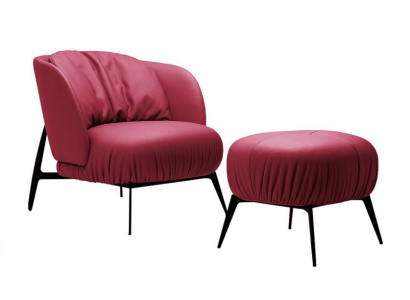 Armchair Stool Living room Design Modern Set Suite Upholstery Relax 2pcs.