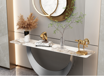 Consoles Designer Luxury Modern Console table stainless steel Design Silver