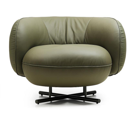 Armchair 1 Seater Imitation leather Lounge Luxury Upholstery Single Seater Design Gray