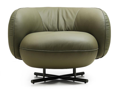 Armchair 1 Seater Imitation leather Lounge Luxury Upholstery Single Seater Design Gray
