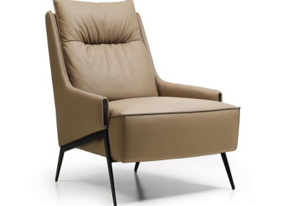 Armchair 1 Seater Imitation leather Lounge Luxury Upholstery Relax Furniture Design Couch