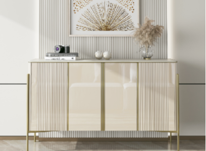 Sideboard Modern Wood Living room Furniture Wardrobe Chest of drawers Luxury Beige