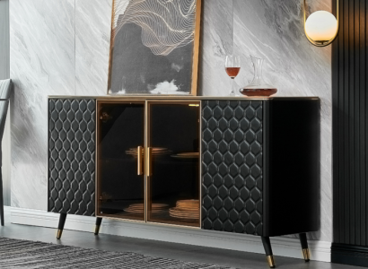 Black Chest of drawers Sideboard Wardrobe Sideboard Chests of drawers Cabinets 160cm Furniture