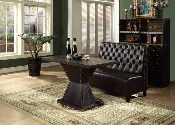 Chesterfield Sofa Stool Couch Bench seat Brown Waiting Room Living room Office Sofas