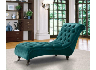 Chesterfield Velvet Chaise Lounge Designer Sofa Club Lounger Textile Fabric Upholstery