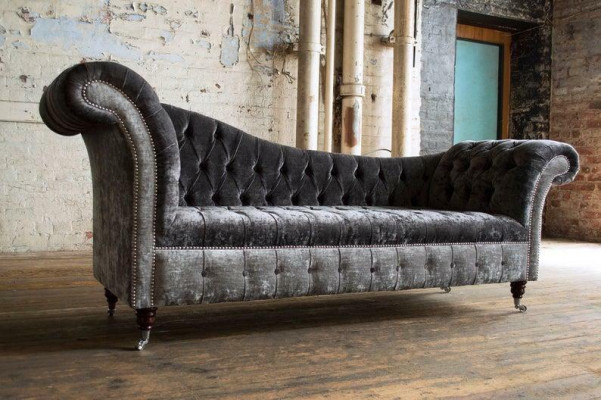 Gray Chesterfield Couch Sofa Upholstery 3 Seater Couches Seat Suite Sofas new