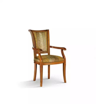 Dining room chair Art Deco armrest Dining room Design Textile Luxury Brown
