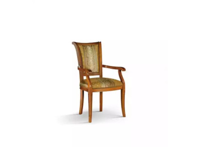 Dining room chair Art Deco armrest Dining room Design Textile Luxury Brown