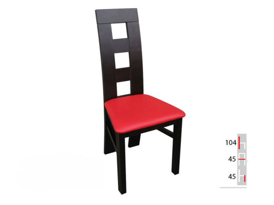 Solid wood RED Black Wood DESIGNER Chair Dining room CHAIR MODERN Decorative