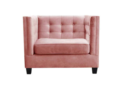 Chair 1x Dining room TV Lounge Textile Seat Armchair Chesterfield upholstered chair