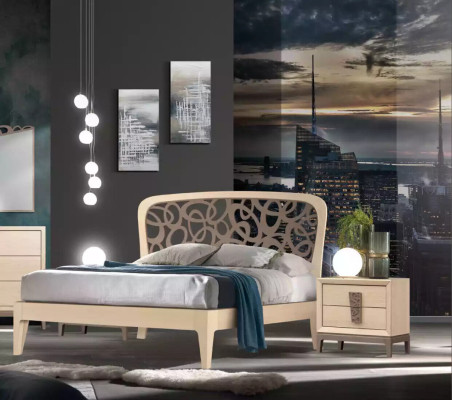Bedroom Set Bed 2x Bedside tables Wardrobe Design Luxury new 6pcs