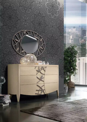 Bedroom Set Complete Bed 2x Bedside table Chest of drawers 5 pieces new beige