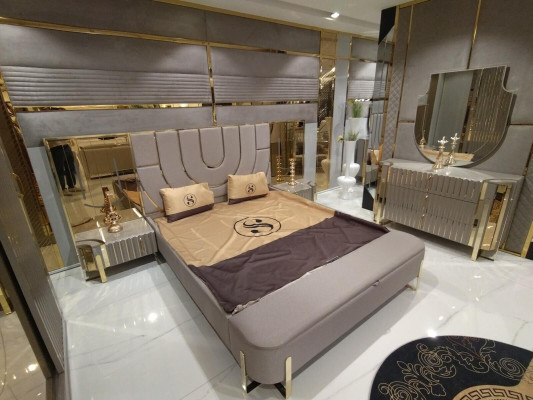 Bedroom Set Luxury Complete's Bed 2x Bedside table Wardrobe 4-piece