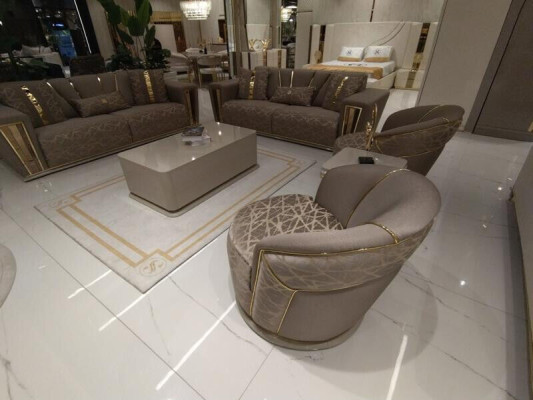 Modern Sofa set 3+3+1 Seater Armchair Textile 3 Sit Sofa 3pcs. Set design new