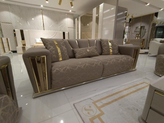 Sofa 3 Seater Textile Wood Modern Sofa Upholstery Couch Sofas Design Luxury new Sofa