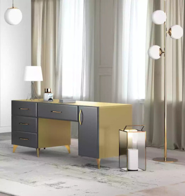 Living room Set Desk Sideboard Bookshelf 3-piece. Table Furniture Wood
