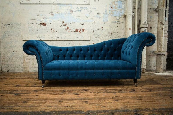 Chaise lounge stool seat lounger baroque rococo art nouveau classic blue e new