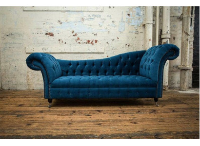 Chaise lounge stool seat lounger baroque rococo art nouveau classic blue e new