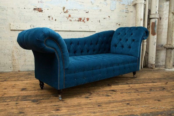Chaise lounge stool seat lounger baroque rococo art nouveau classic blue e new