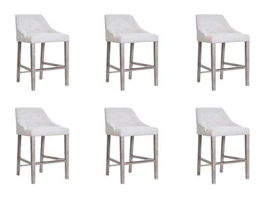 6x Bar Stool Bar Stool Counter Chair Set Chairs Upholstery Chesterfield Design Style