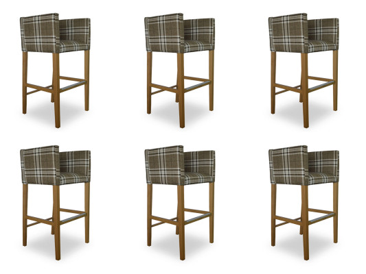 6x Bar Stool Corner Chair Armchair Chairs Stool Counter Chair Upholstery Set Caro
