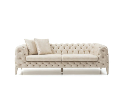 Living room White four-seater designer luxury sofa 4-seater upholstered couch