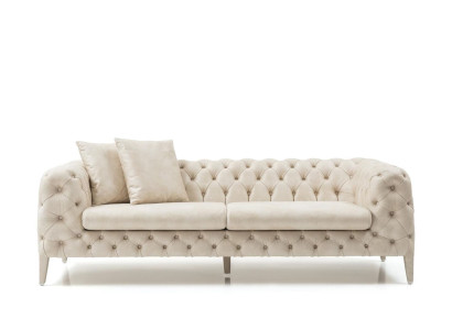 Living room White four-seater designer luxury sofa 4-seater upholstered couch