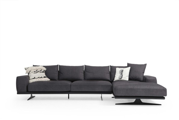 Sofa set Corner sofa L-shape Two-seater Seater Armchair Fabric Gray 3-piece
