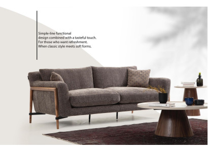 Three Seater Sofa 3 Seater Fabric Modern Sofas Design Living room Gray