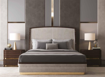 Luxury Bedroom Set 3-piece Bed 2x Bedside table Modern Design Beds