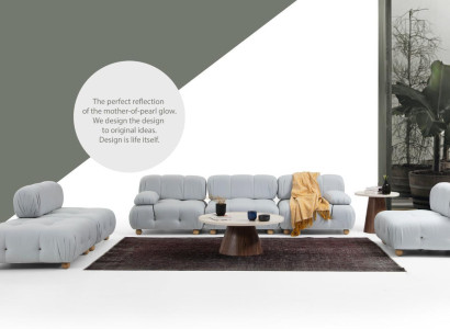 Complete e Couch Set Sofa Set 321 Seater Modern Fabric Gray Set