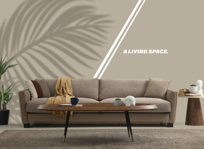 Sofa 3 Seater Three Seater Modern Fabric Beige Sofas Design Living room