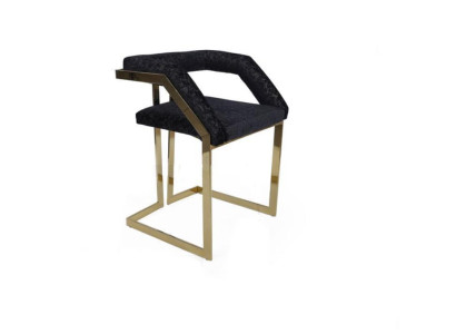 Black Stainless Steel Chair Upholstery Cover Designer Bar Furniture Upholstery Chair